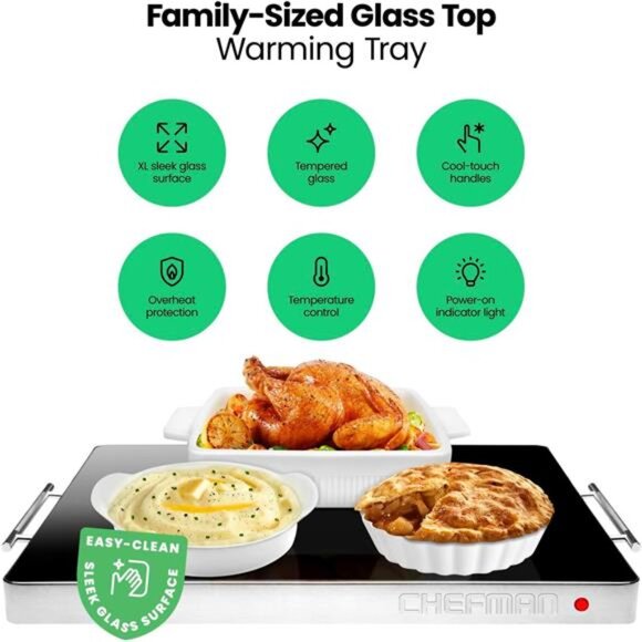 Electric Warming Tray with Adjustable Temperature Control, Perfect For Buffets - Picture 2 of 6